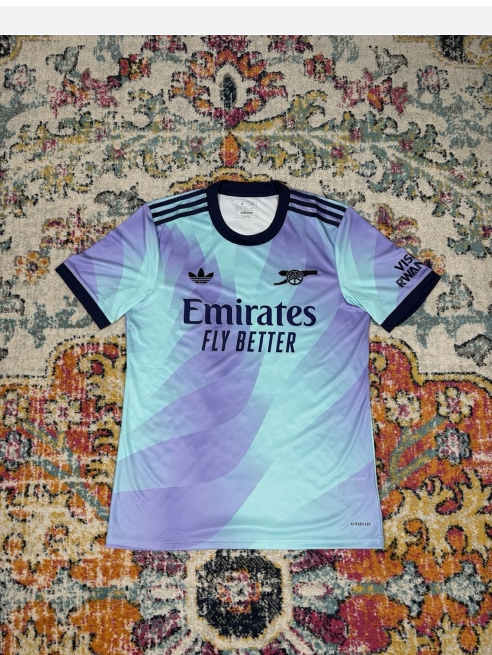 adidas Clear Aqua & Light Flash Purple Gradient Football Jersey